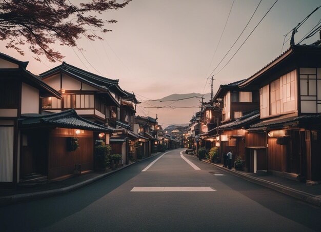 A japan street scene landscape