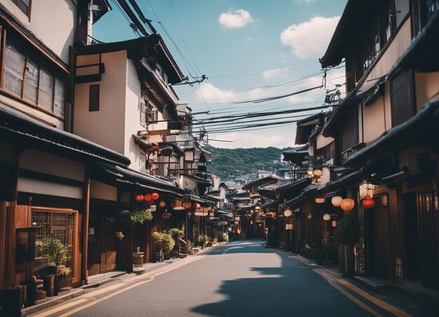 A japan street scene landscape