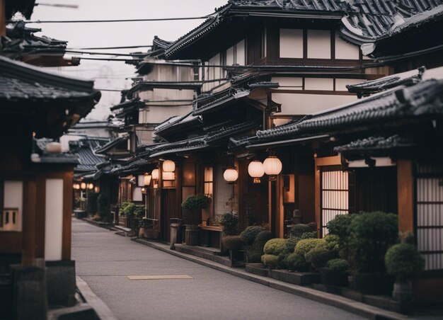 A japan street scene landscape