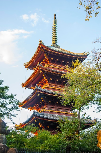 Japan Tokyo Ueno Toshogu beroemde bezienswaardigheid Kaneiji tempel vijf verdiepingen tellende pagode