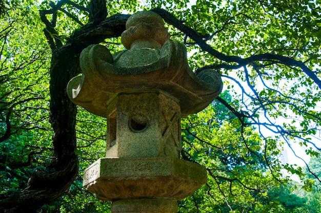 Japan Tokyo Ueno Toshogu Buddhism offering lamps stone lanterns