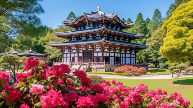 japan zen tempel todai landschap panorama uitzicht fotografie Sakura bloemen pagode vrede stilte