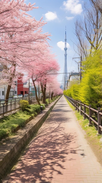 Japan Zen Tokyo TV-toren landschap panoramisch uitzicht fotografie Sakura bloemen pagode vrede stilte