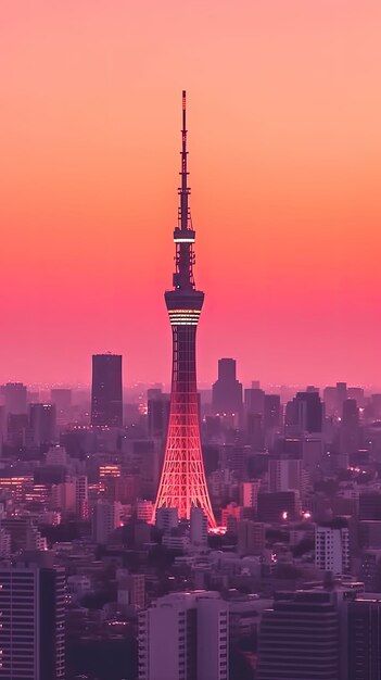 Photo japan zen tokyo tv tower landscape panorama view photography sakura flowers pagoda peace silence