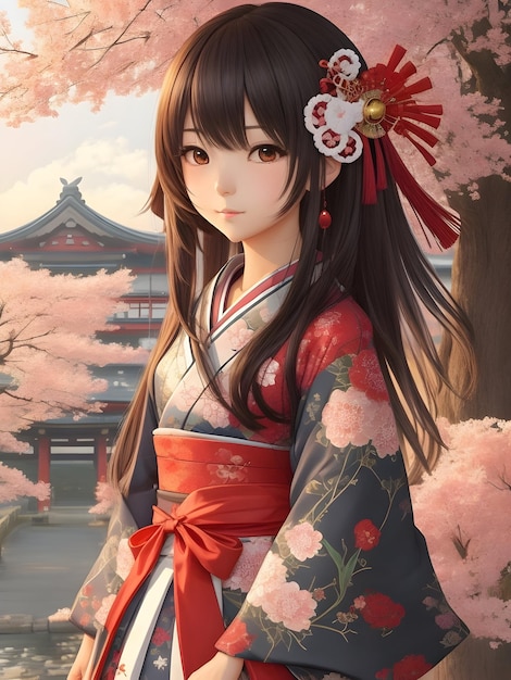 Premium AI Image | Japanese Anime Girl