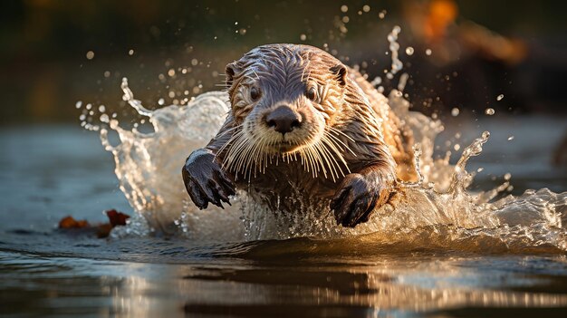 Photo japanese badger lounging near a stream