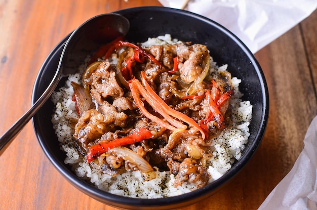 Japanese beef on rice bowlJapanese GyudonYakinikudon