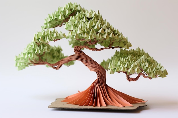 Японское дерево бонсай бумажное искусство оригами