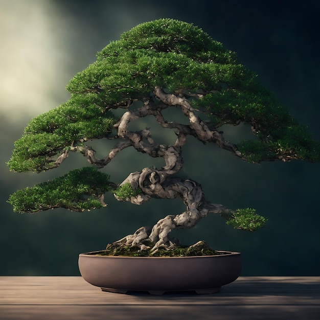 Japanese bonsai tree in pot