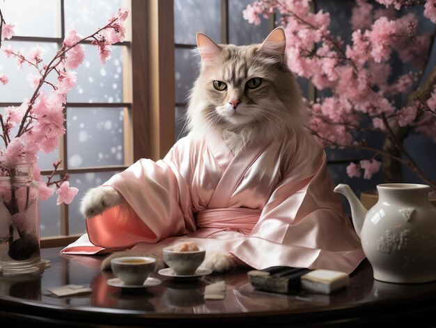 Japanese cat HD 8K wallpaper Stock Photographic Image