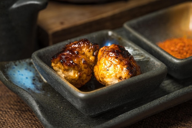 Japanese Charcoal-Grilled Teriyaki Chicken Meatballs