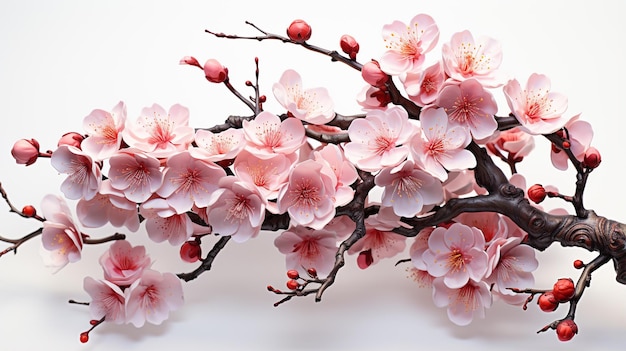 japanese cherry flowers HD 8K wallpaper Stock Photographic Image
