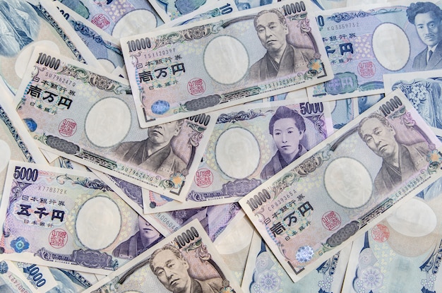 Photo japanese currency yen bank notes