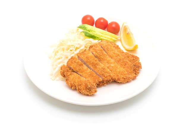 Japanese deep fried pork cutlet (tonkatsu set)