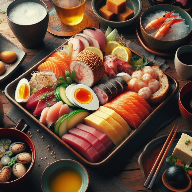 Japanese dishes background