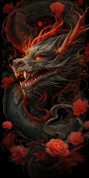 Japanese dragon art