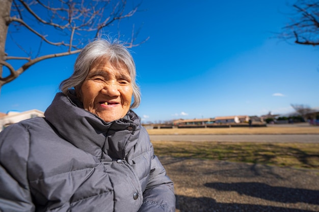 Japanese elderly woman with a smile