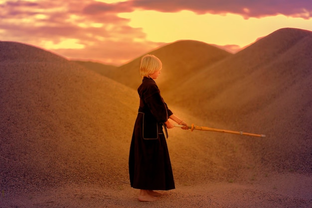 The Japanese fighter engaged in Kendo