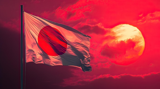 Japanese Flag and Rising Sun