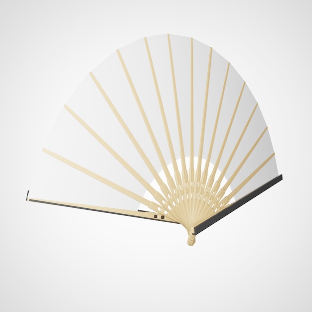 Japanese folding fan 3D rendering