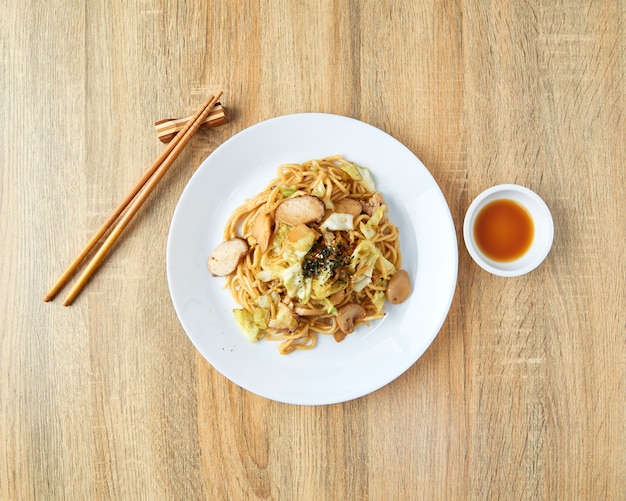 Photo japanese food noodles yakisoba