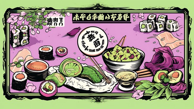 Photo japanese food poster for new taste from japanese cuisine website flyer