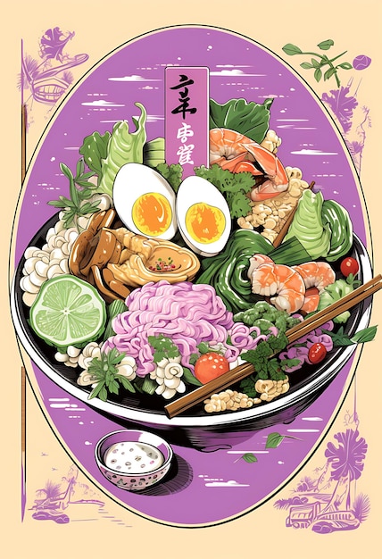 Foto poster di cibo giapponese per un nuovo gusto dal volantino del sito web della cucina giapponese