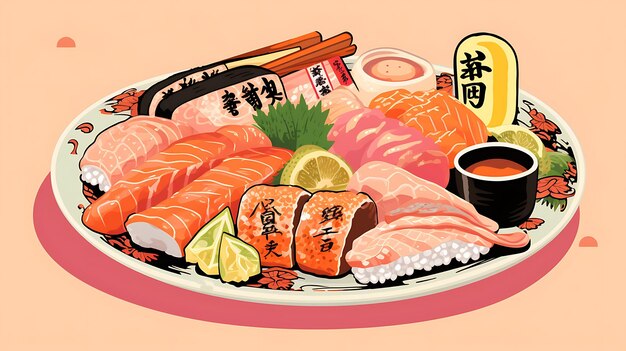 Photo japanese food poster for new taste from japanese cuisine website flyer