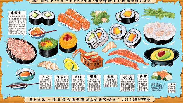 日本料理ウェブサイトのチラシから新しい味の日本料理ポスター