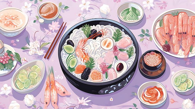 Japanese food poster for new taste from japanese cuisine website flyer