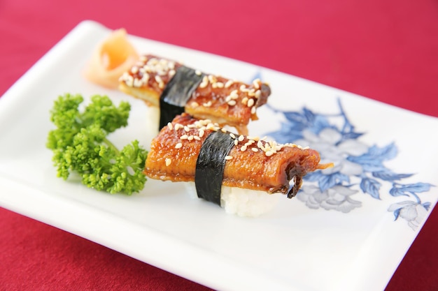 Japanese food rice with eel ( unagi ) eel sushi