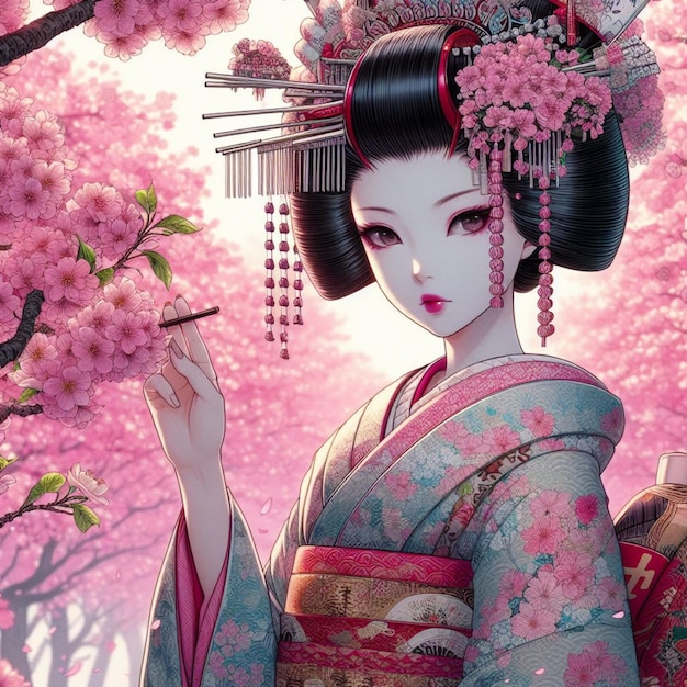 Foto geisha giapponese