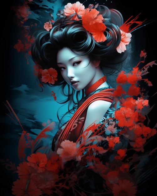 Foto geisha giapponese