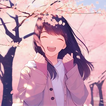 Premium Photo Japanese girl under cherry blossom tree landscape anime