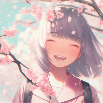 Premium Photo Japanese girl under cherry blossom tree landscape anime
