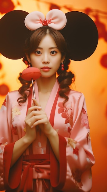 Japanese girl HD 8K wallpaper Stock Photographic Image