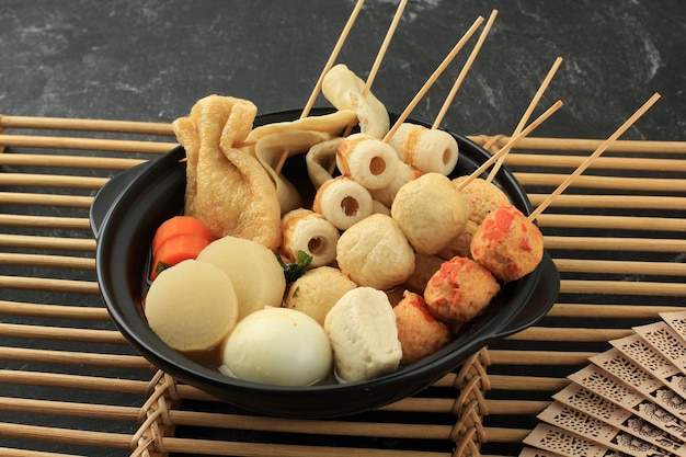 Japanese Homemade oden FIsh Ball Fstive Soup with Dashi Stock