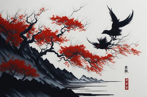 Japanese ink painting