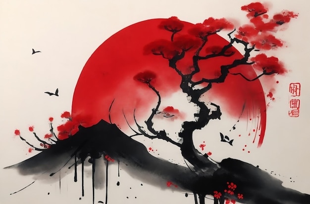 Japanese ink painting