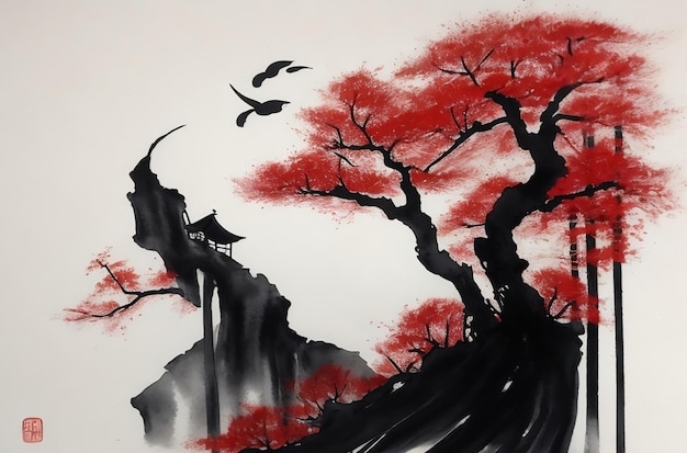 Japanese ink painting