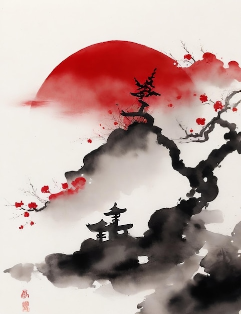 Japanese ink painting