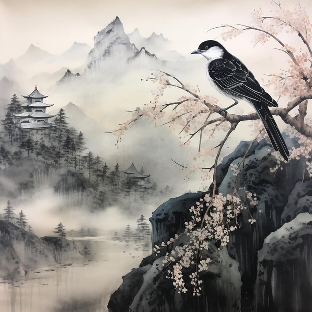 Photo japanese ink wash artwork for sale