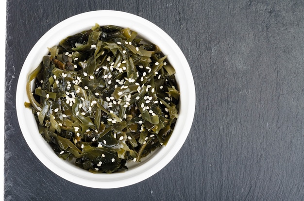 Japanese kelp with sesame seeds. Studio Photo.