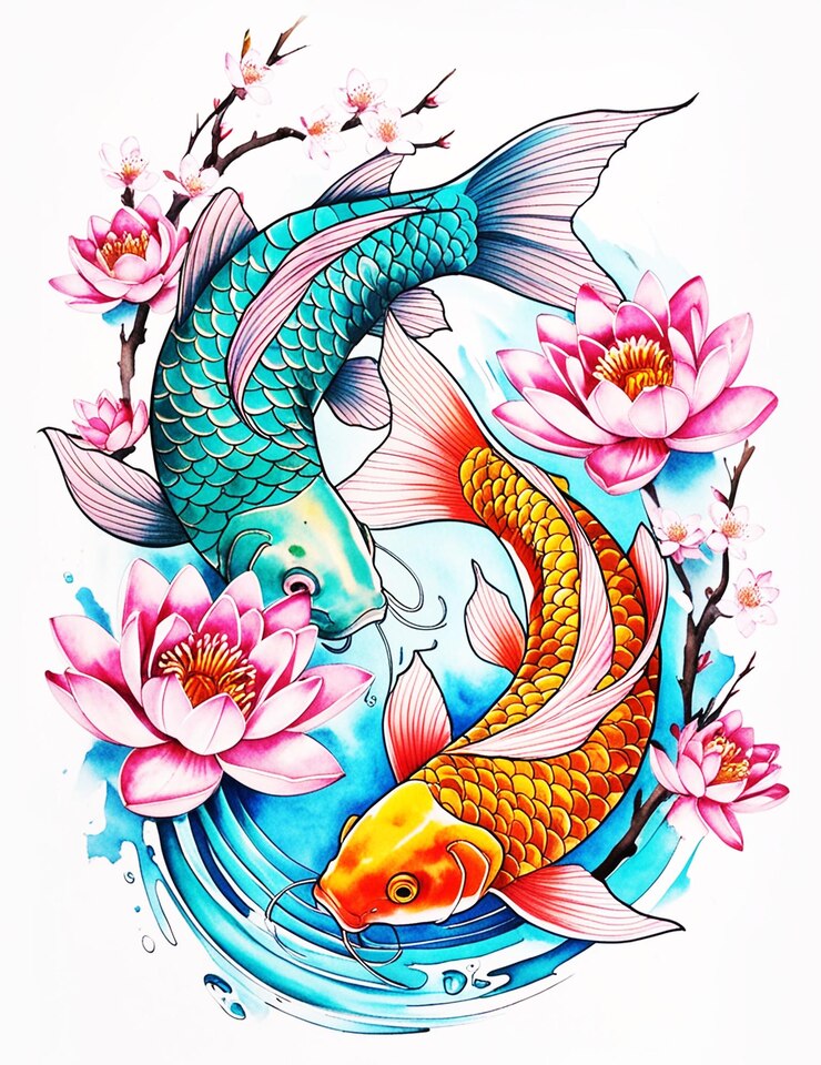 Photo japanese koi fish tattoo