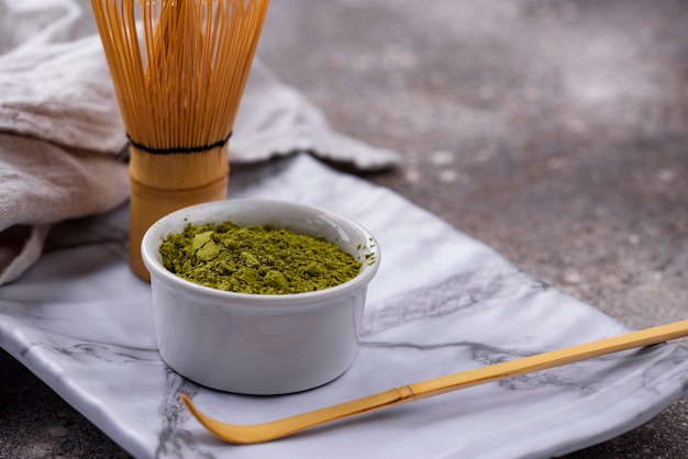 Japanese matcha green tea powder