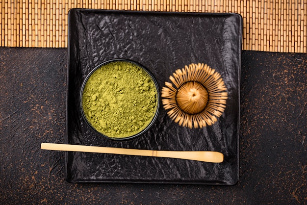 Japanese matcha green tea powder