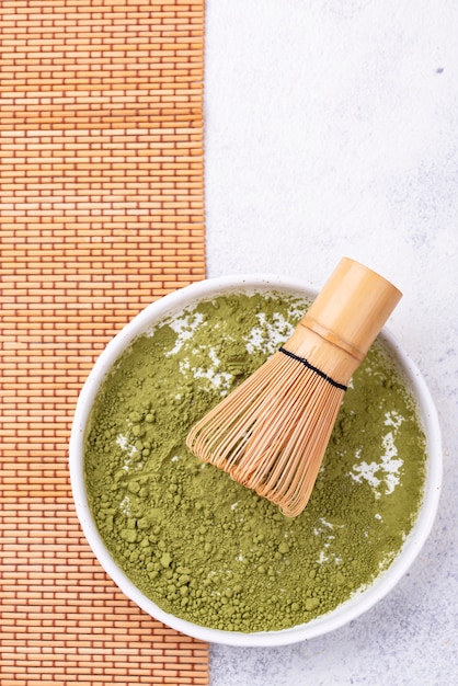 Tè verde giapponese matcha in polvere