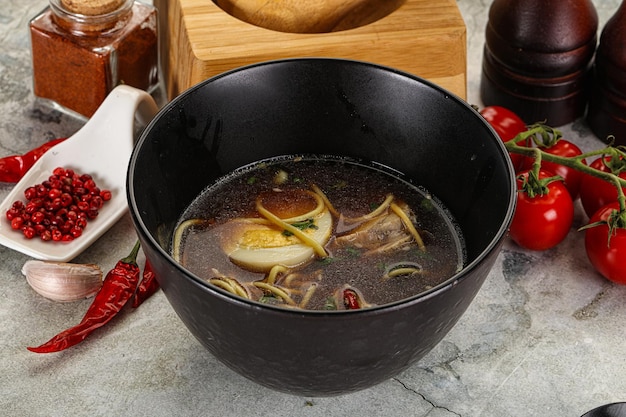 Japanese Miso soup with chicken