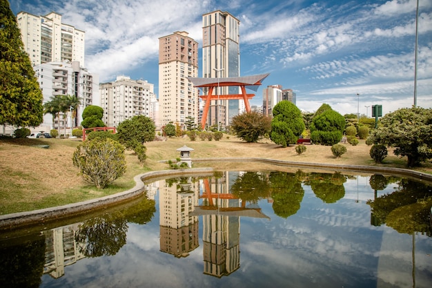 The Japanese monument has two columns representing the foundations that hold up the sky