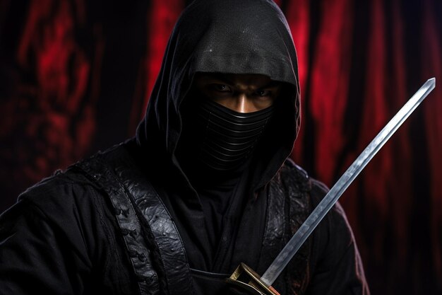 A Japanese Ninja Assassin with Sword